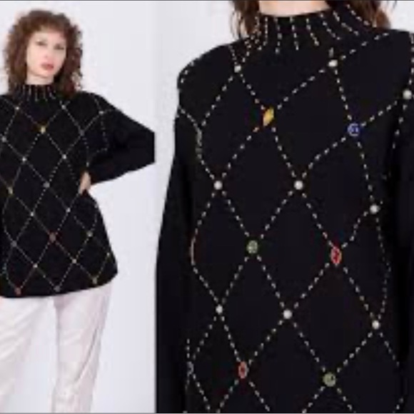 Vintage O.H.I jeweled sweater - Picture 1 of 4
